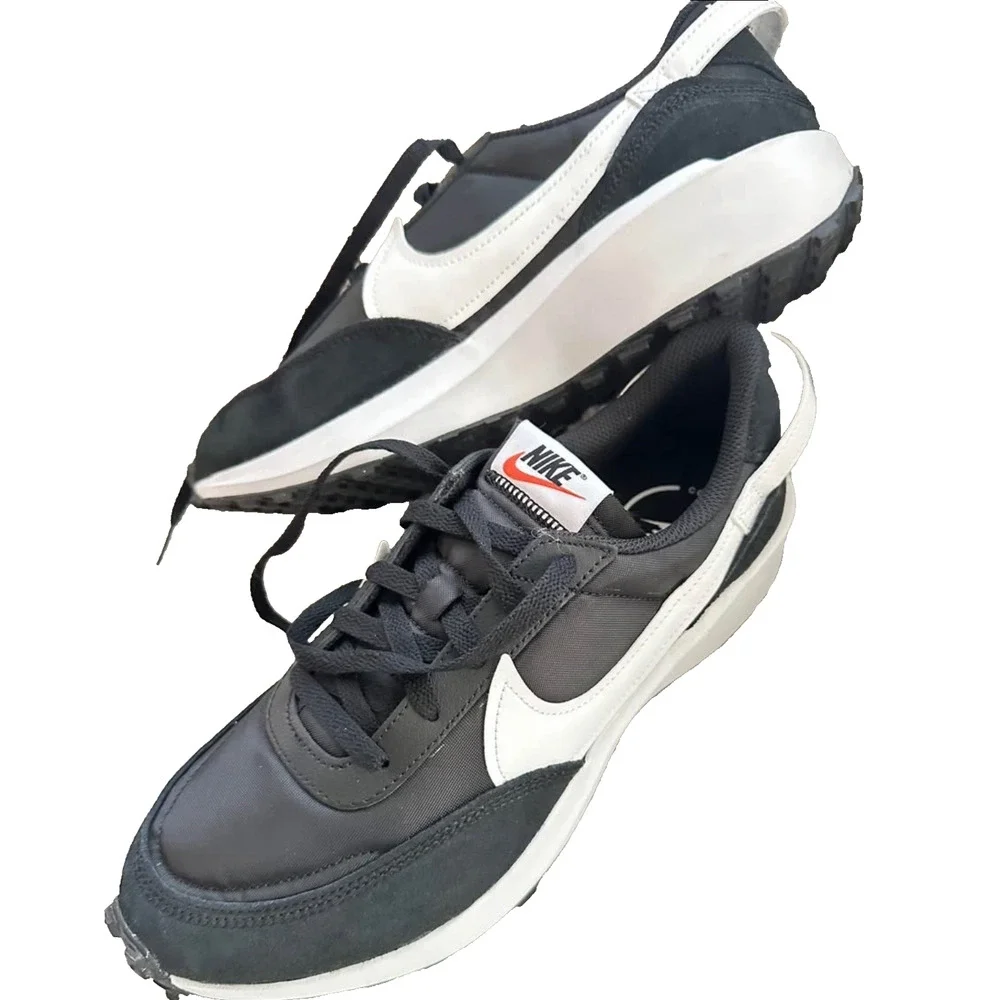 NEW Nike Waffle Debut Casual Sneakers Black White DH9522 001 Mens Sizes 9.5